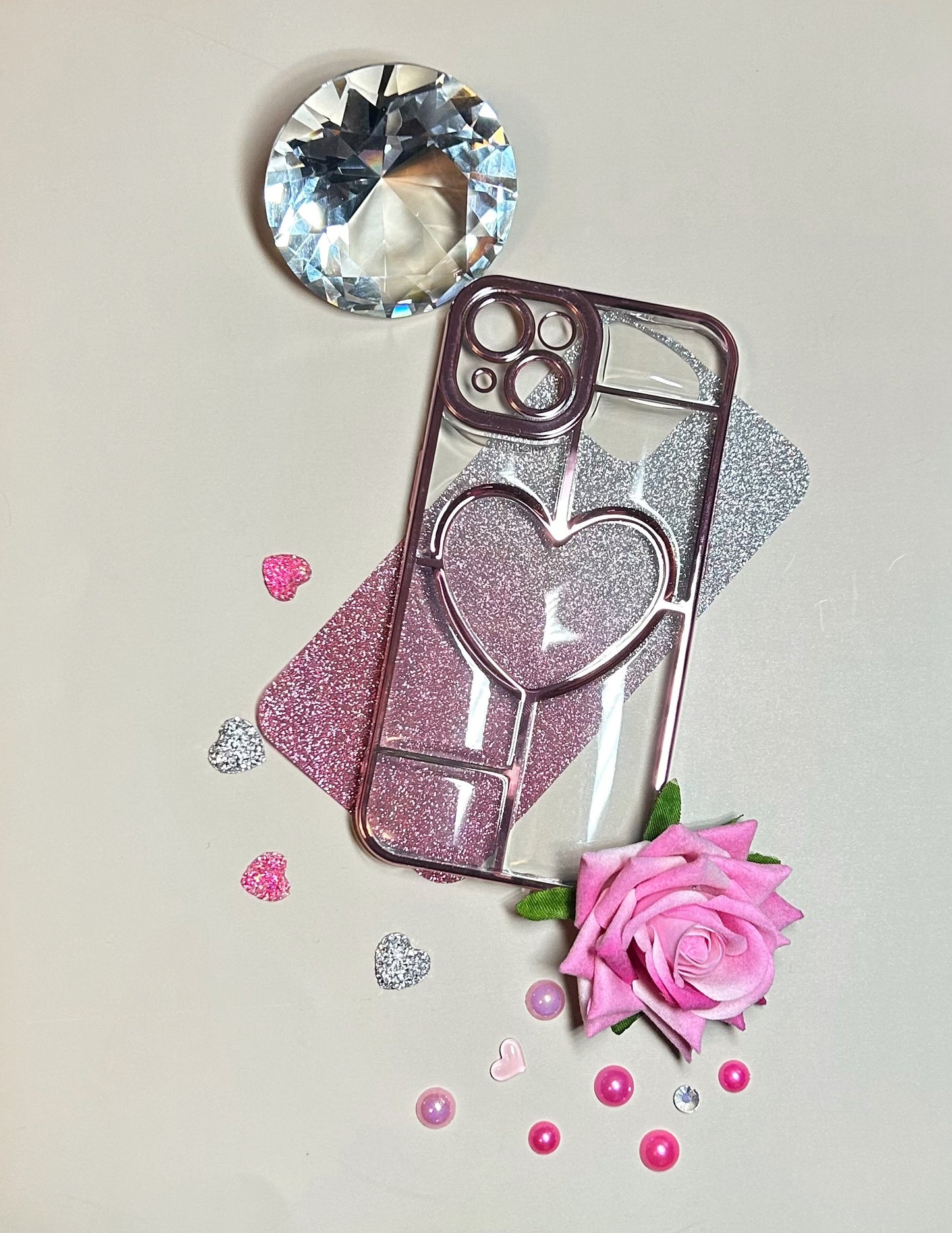 IPhone 15 Pink Plated Heart